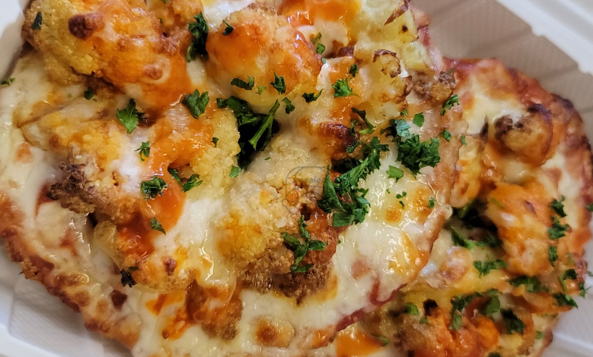 Buffalo Cauliflower Pizza Bagel