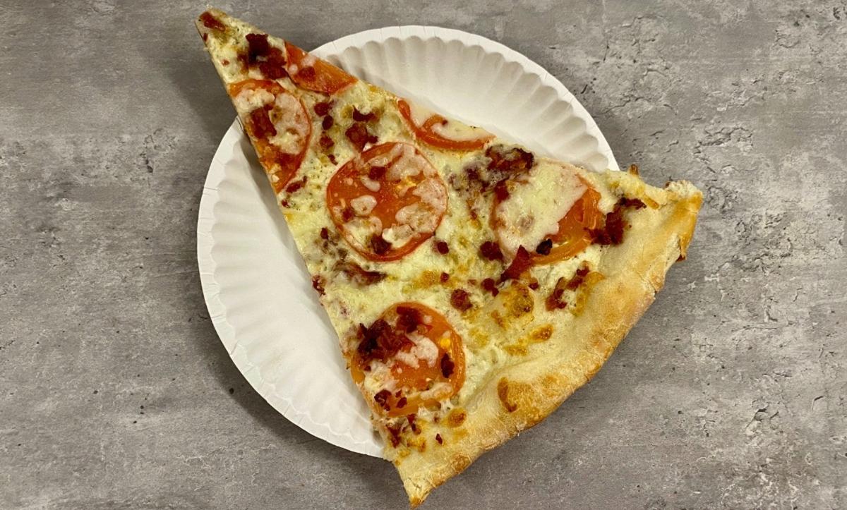 Slice of Tomato, Bacon, Ranch Pizza