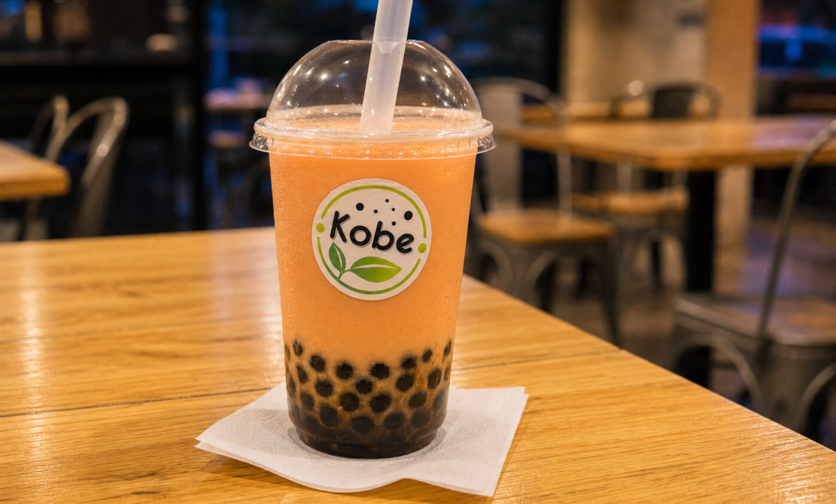 peach bubble tea