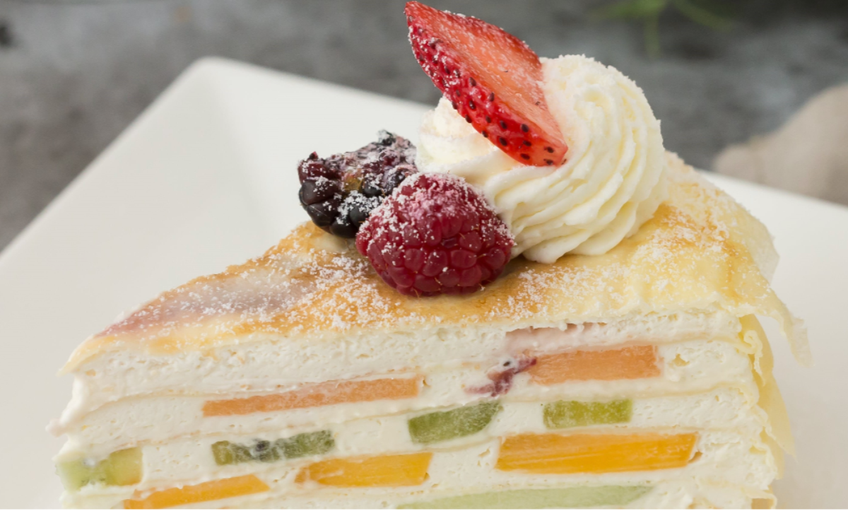 Mixed Fruit Mille Crepes Cake