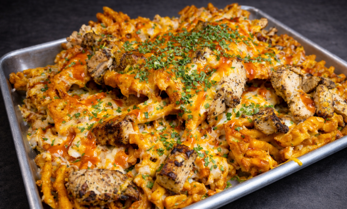 Buffalo Chicken Waffle Fries