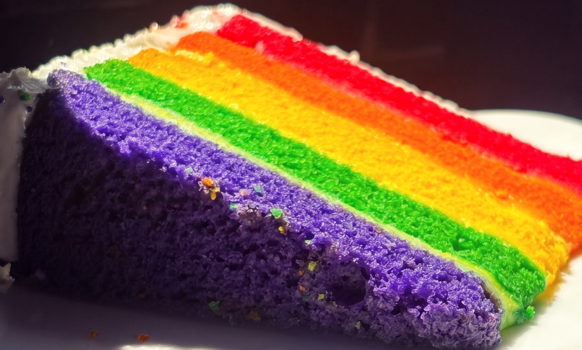 Rainbow Cake Slice