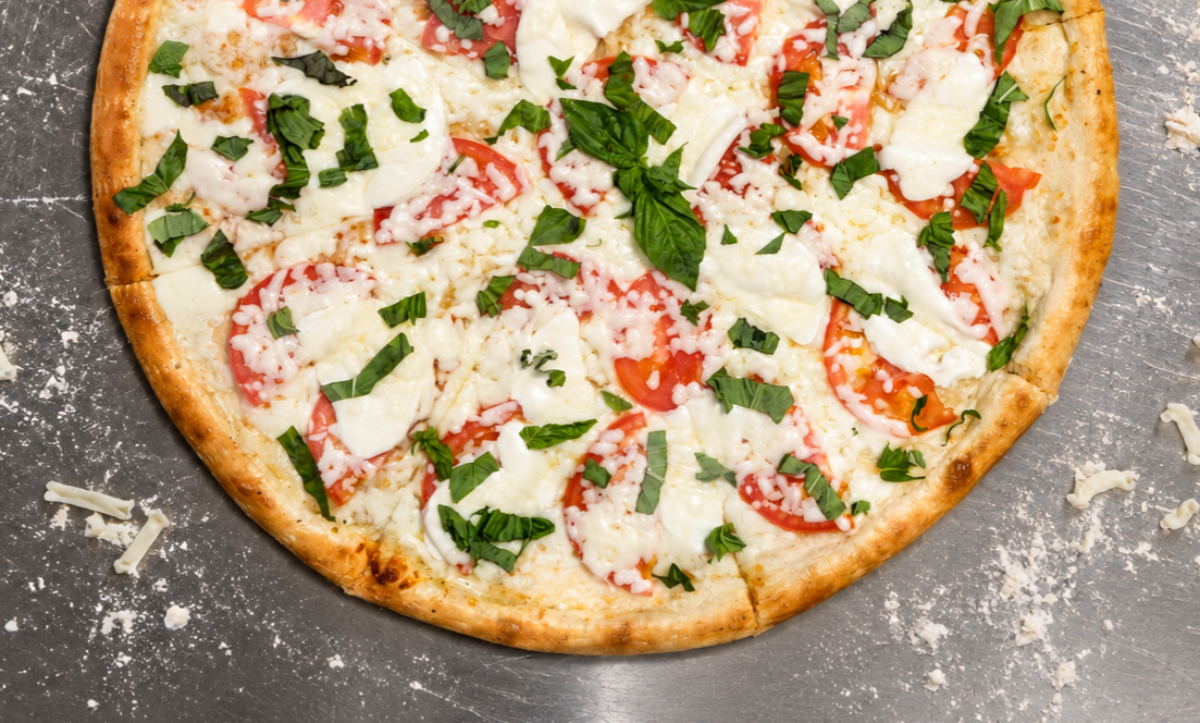 White Tomato Basil Pizza